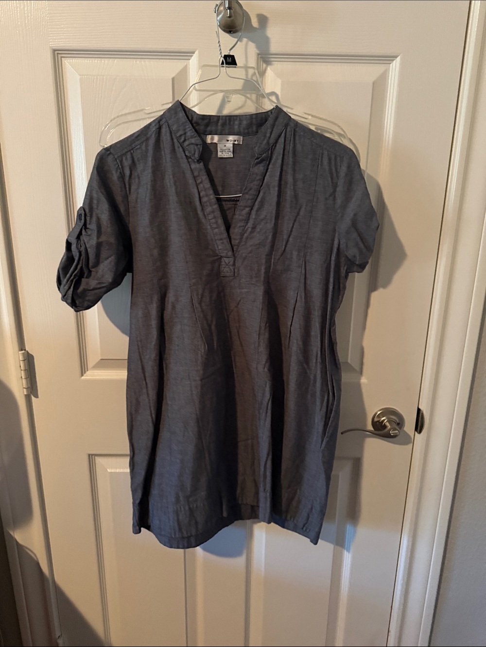 WD.NY Slate Gray Men's Short-Sleeve Button-Down Tunic